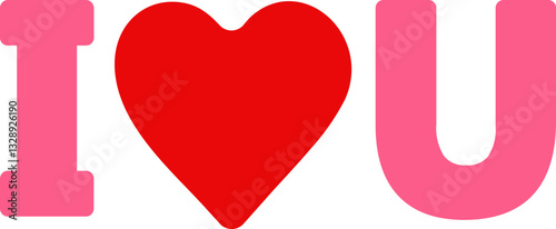 I Love U color fill icon