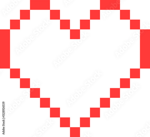 Heart like doted outline icon