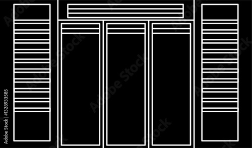 Butcher freezer silhouette vector