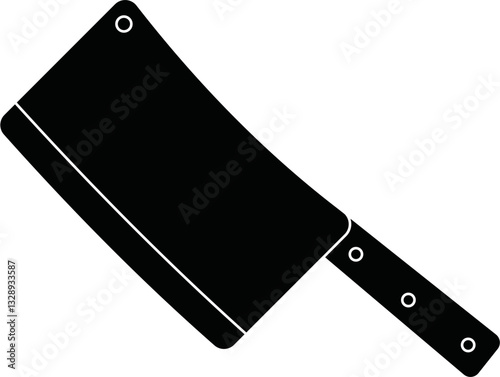 Butcher meat cleaver silhouette vector