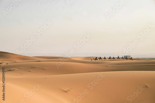 Canvas-taulu Camel Caravan in the Sahara Desert