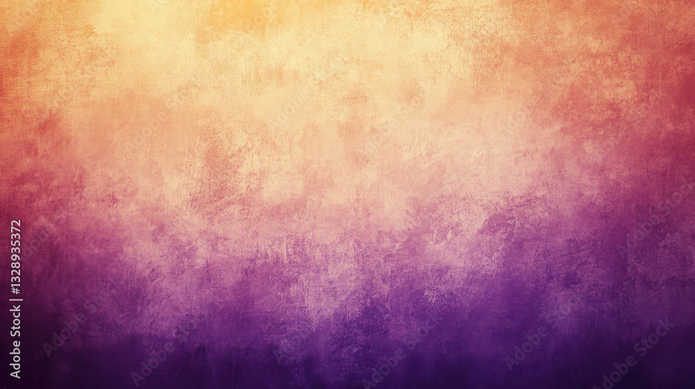Fototapeta premium Abstract textured background transitioning from pale orange to deep purple.