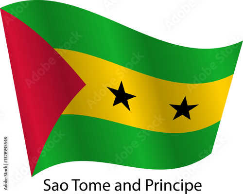Flag of the country Sao Tome and Principe on a white background