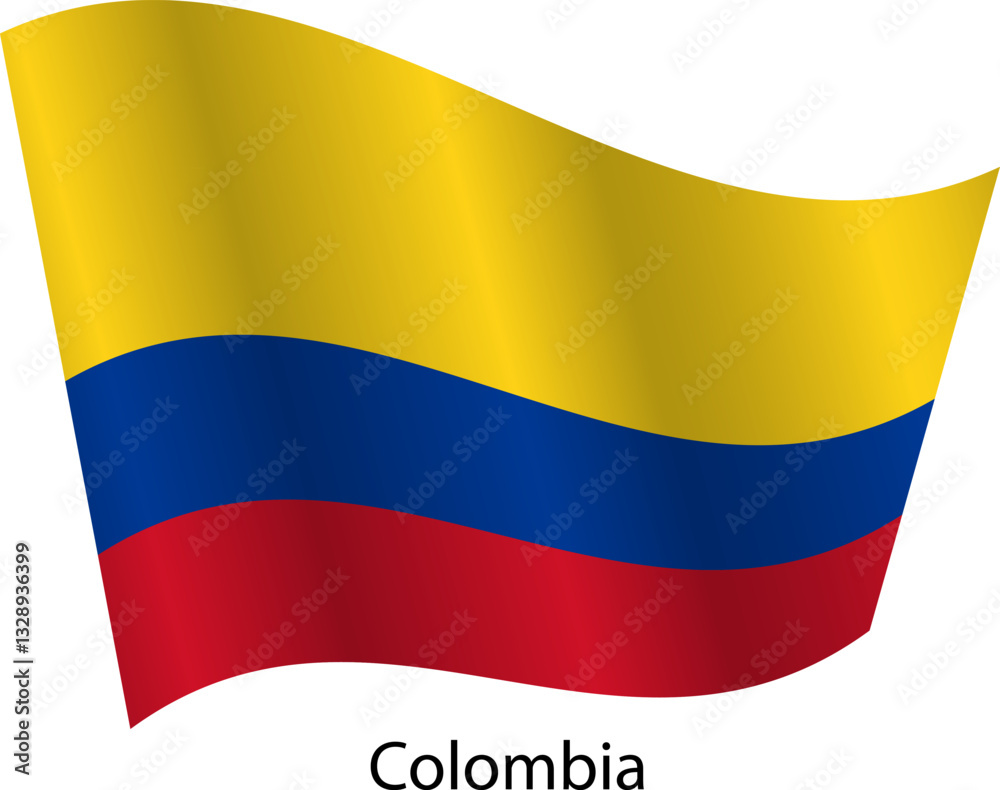 Naklejka premium Flag of the country Colombia on a white background