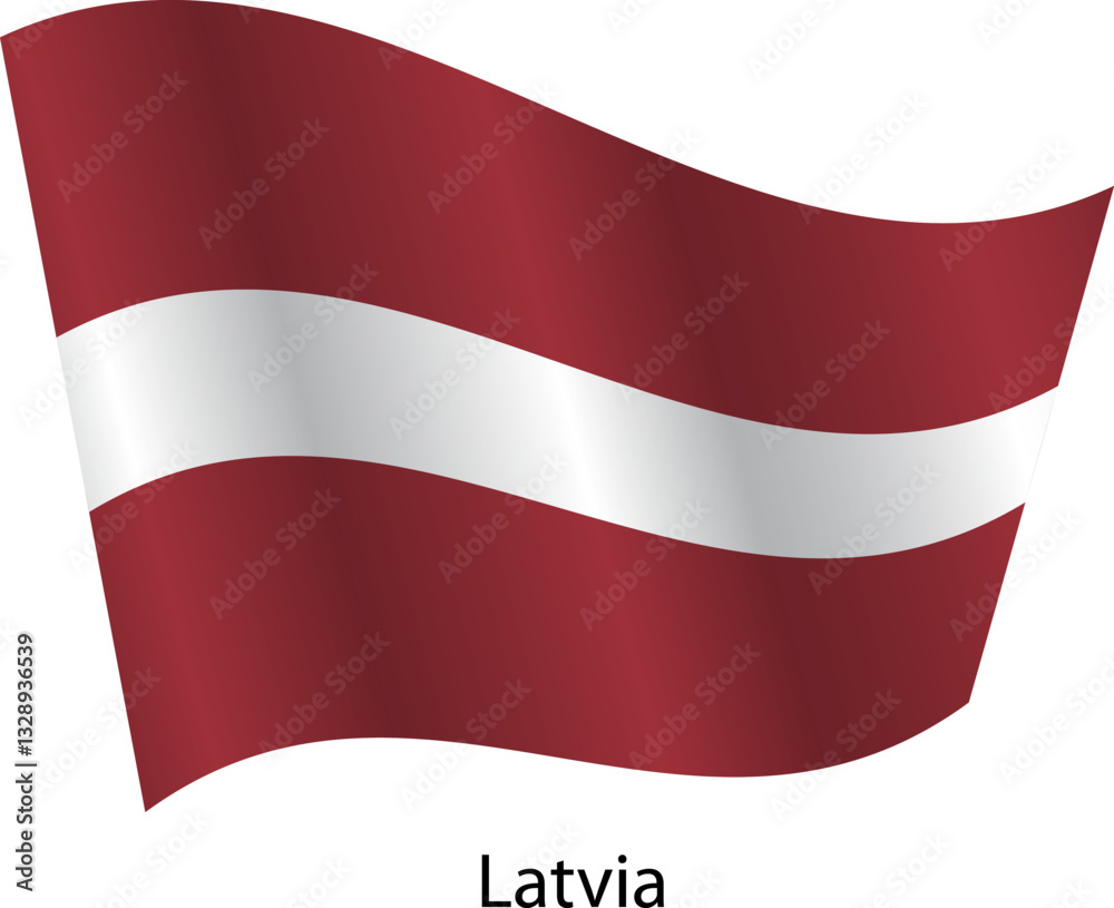 Naklejka premium Flag of the country Latvia on a white background