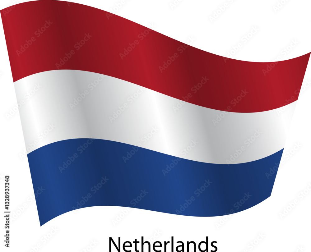 Flag of the country Netherlands on a white background Flag of the country Netherlands on a white background