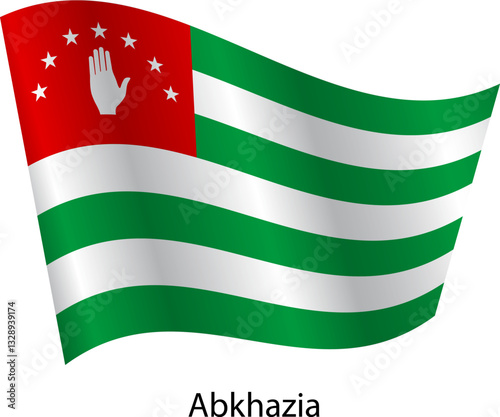 Flag of the country Abkhazia on a white background