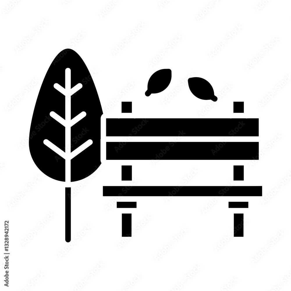 Fototapeta premium Autumn Bench Icon