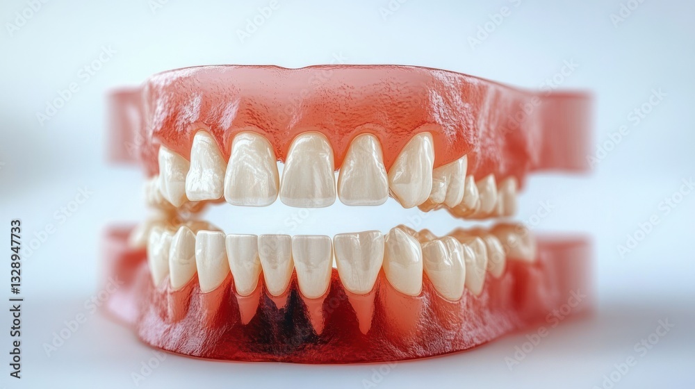 Obraz premium Temporary Dental Crowns Prosthesis Model with Clinical Details and Natural Lighting