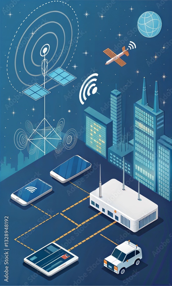 Obraz premium Telecommunications industry theme