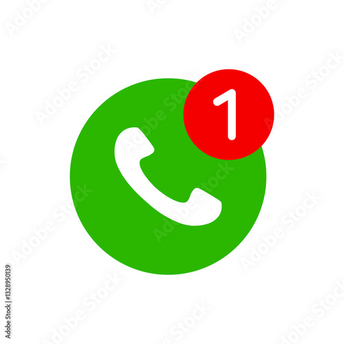 miss call icon. phone icon. one missed call sign. flat style vector illustration editable isolated design.