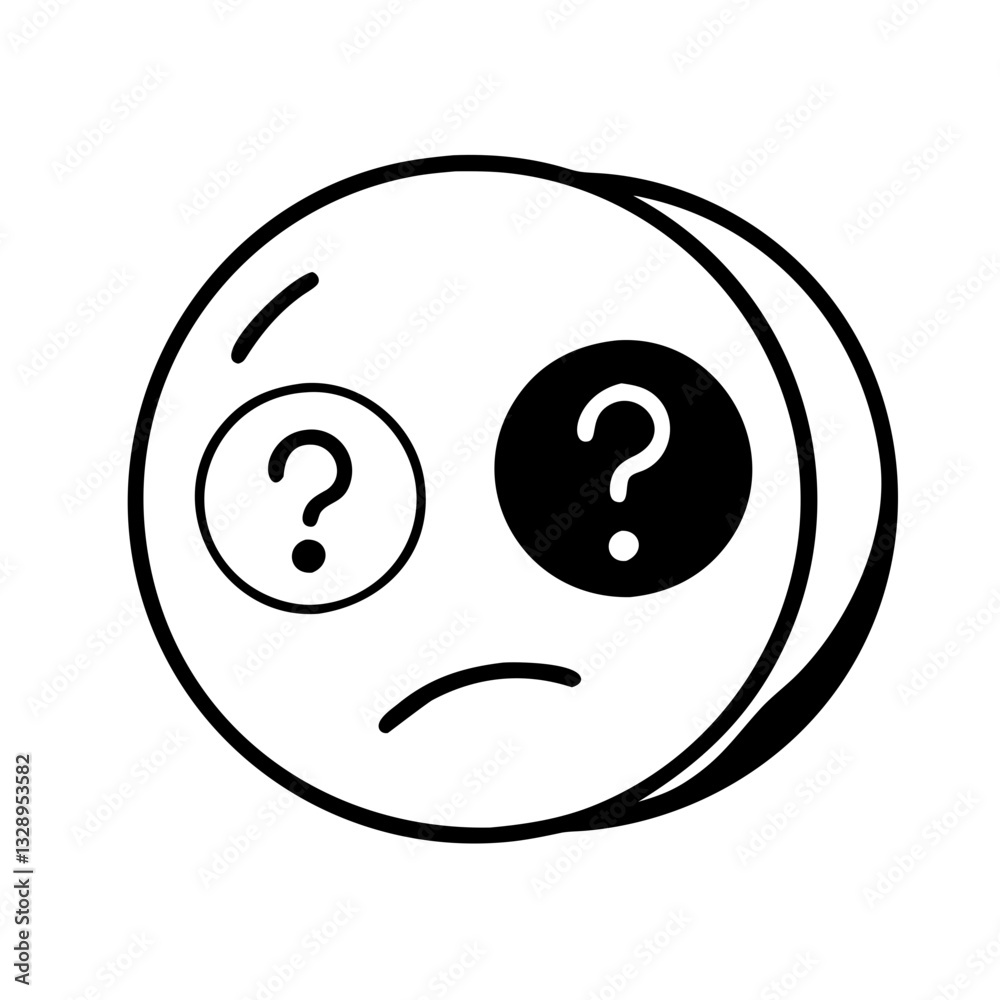 Fototapeta premium Confused face with black and white contrast