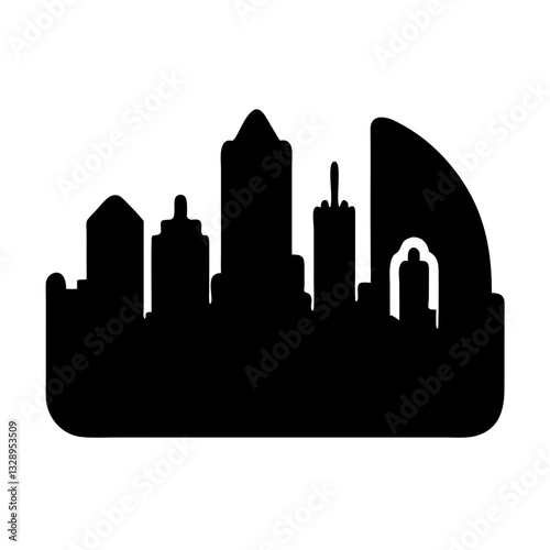 Black cityscape silhouette