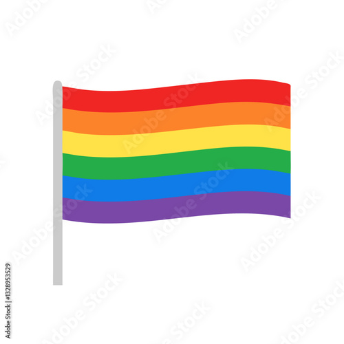 Waving LGBTQ rainbow pride flag