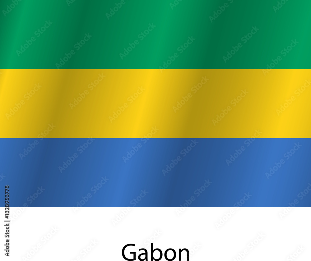 Obraz premium Flag of the country Gabon on a white background