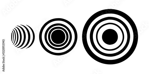 Expanding concentric circles pattern