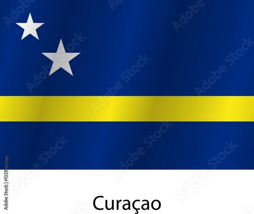 Flag of the country Curacao on a white background