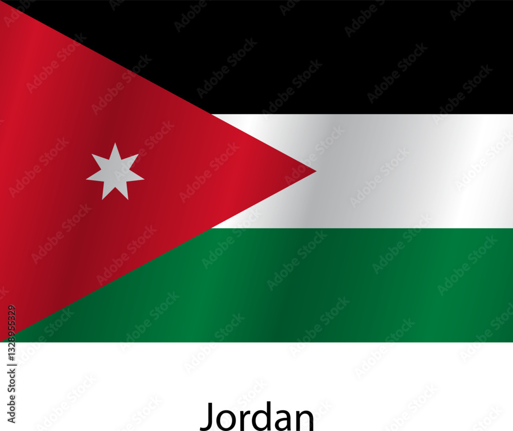 Flag of the country Jordan on a white background Flag of the country Jordan on a white background