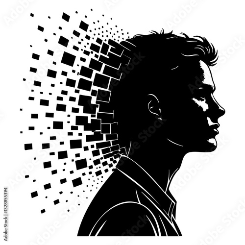 Digital transformation of human mind concept