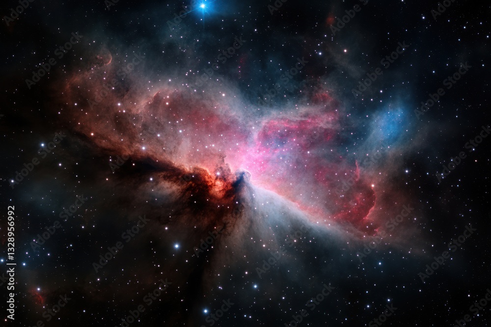 Obraz premium Cosmic beauty with swirling nebula and starry galaxy