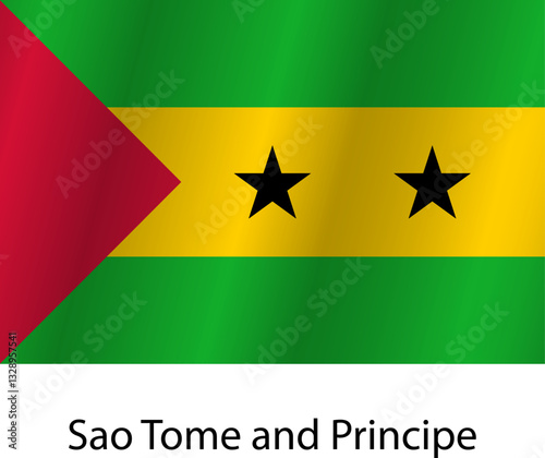 Flag of the country Sao Tome and Principe on a white background