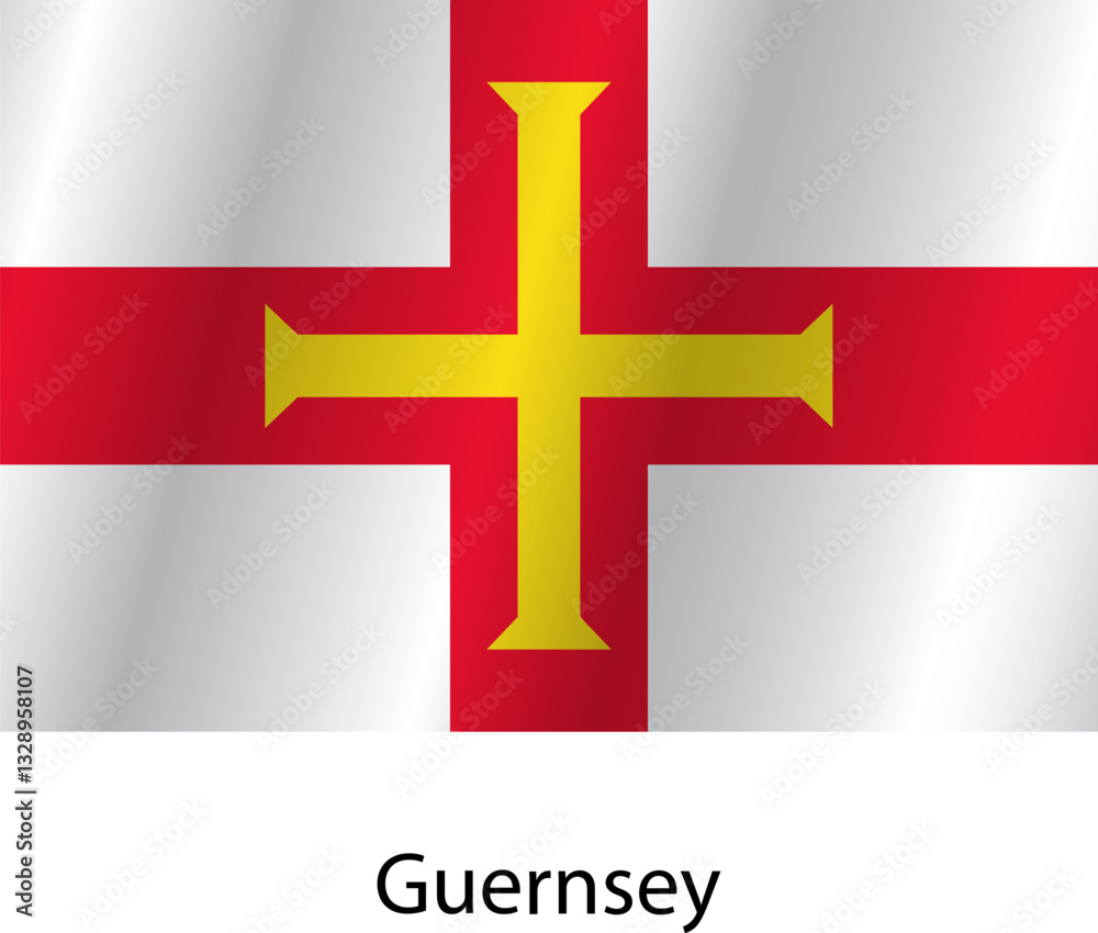 Obraz premium Flag of the country Guernsey on a white background
