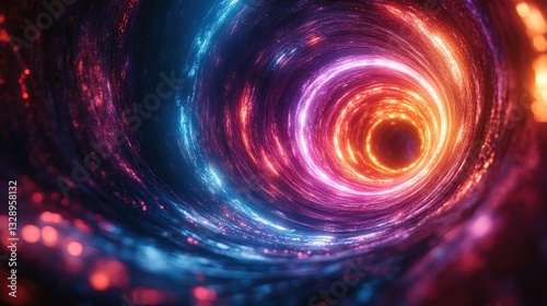 Vibrant Cosmic Vortex Colorful Light Streaks Abstract Art Digital Background