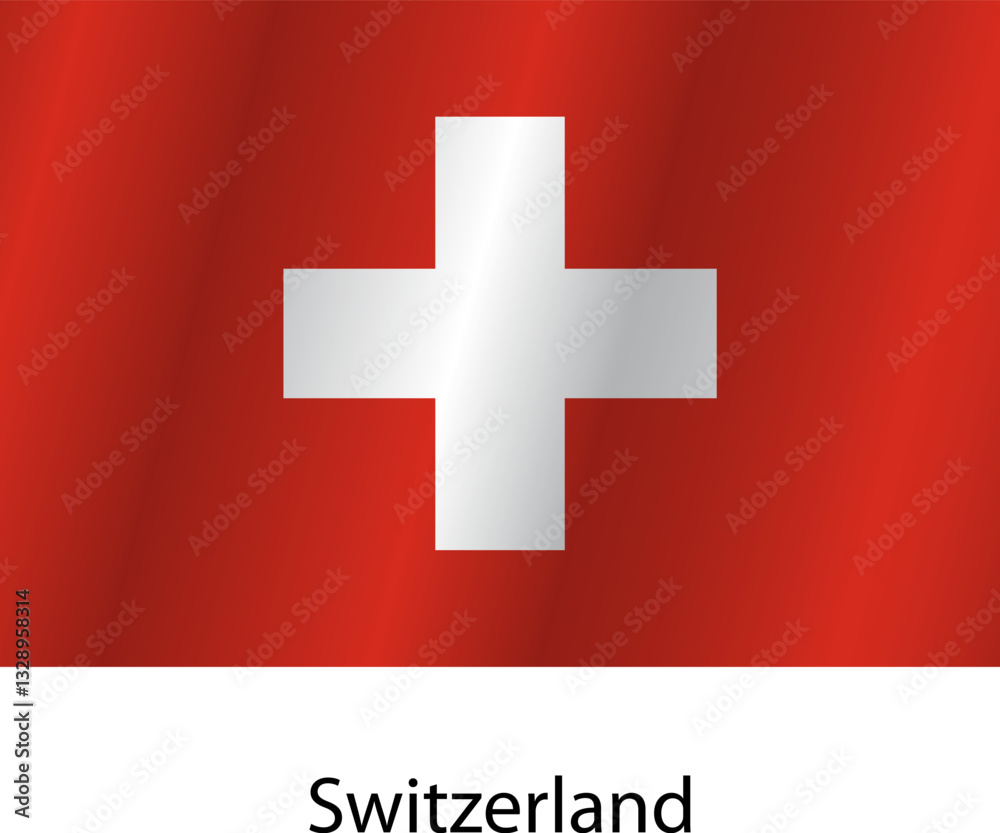 Obraz premium Flag of the country Switzerland on a white background