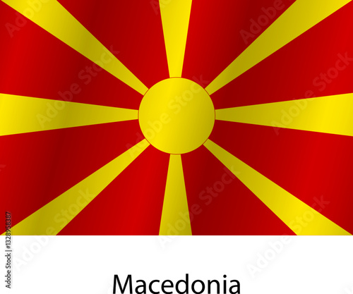 Flag of the country Macedonia on a white background
