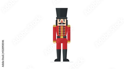 Colorful Nutcracker Character with Tall Hat and Bright Uniform