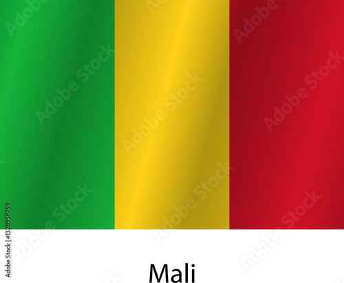 Flag of the country Mali on a white background