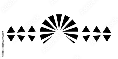 Decorative semicircle and triangle border