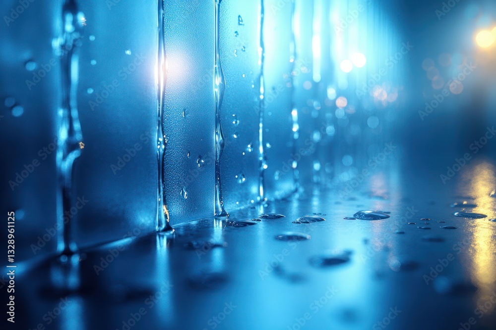 Transparent Polycarbonate Sheet Abstract Surface with Vertical Lines and Blue Texture for Modern Design Transparent Polycarbonate Sheet Abstract Surface with Vertical Lines and Blue Texture for Modern Design