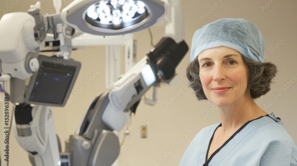 A robotic surgery assistant, advanced hospital operating room with high-tech surgical robots, Healthcare tech style A robotic surgery assistant, advanced hospital operating room with high-tech surgical robots, Healthcare tech style