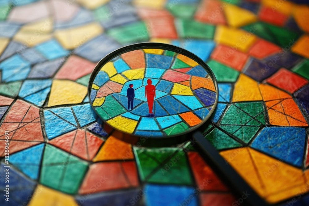 Fototapeta premium Magnified Mosaic: Colorful Geometric Patterns