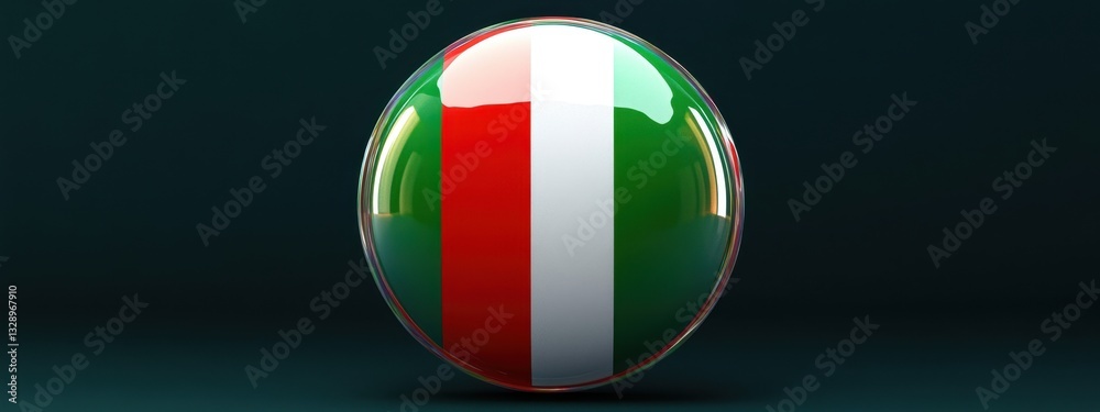 Italy Flag Orb 3D Render: A Glossy Spherical Representation of the Italian Tricolore Italy Flag Orb 3D Render: A Glossy Spherical Representation of the Italian Tricolore