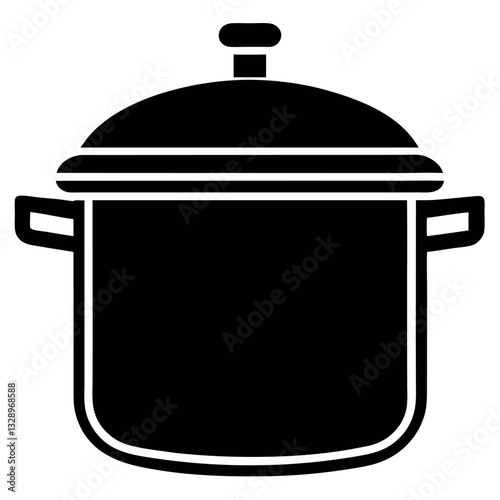 A very-simple-pressure-cooker-vector-silhouette.