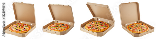 Panel kuchenny z motywem Open Pizza Box with Vegetable Pizza, Cut Out Set