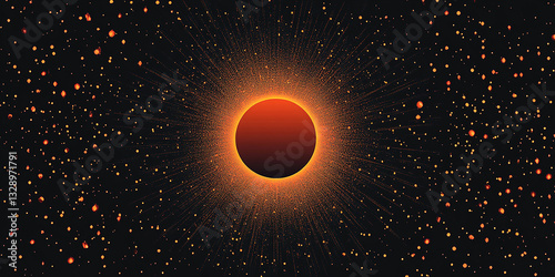 Solar Eclipse in Space An Abstract Astronomical Scene