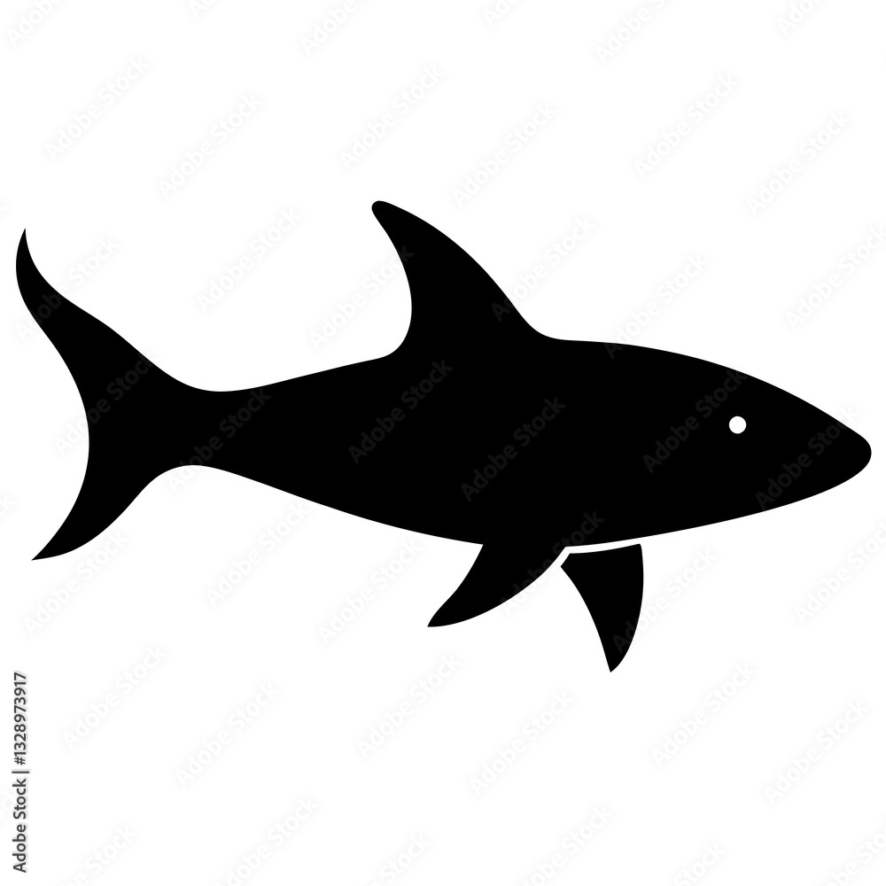 a sleek black silhouette of a shark swimming a sleek black silhouette of a shark swimming