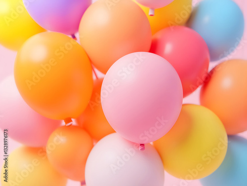Wallpaper Mural Festive background with festive balloons, celebration party birthday theme concept illustration Torontodigital.ca