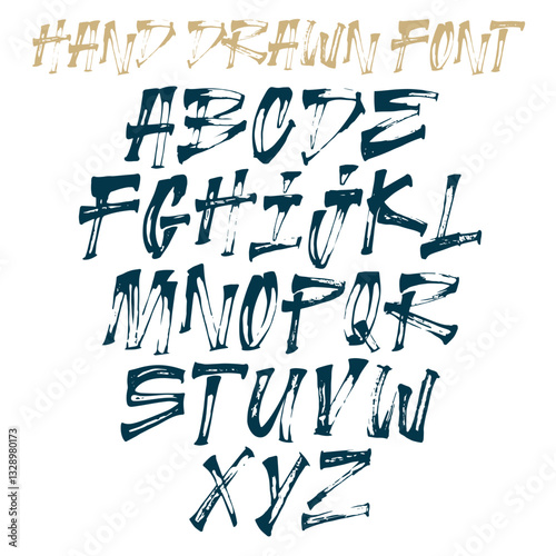 Handwritten lettering vector font aphabet. Letters isolated on white background.