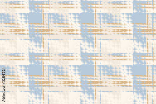 Dining plaid seamless background, gift paper tartan fabric textile. Store pattern check texture vector in light and sea shell colors.