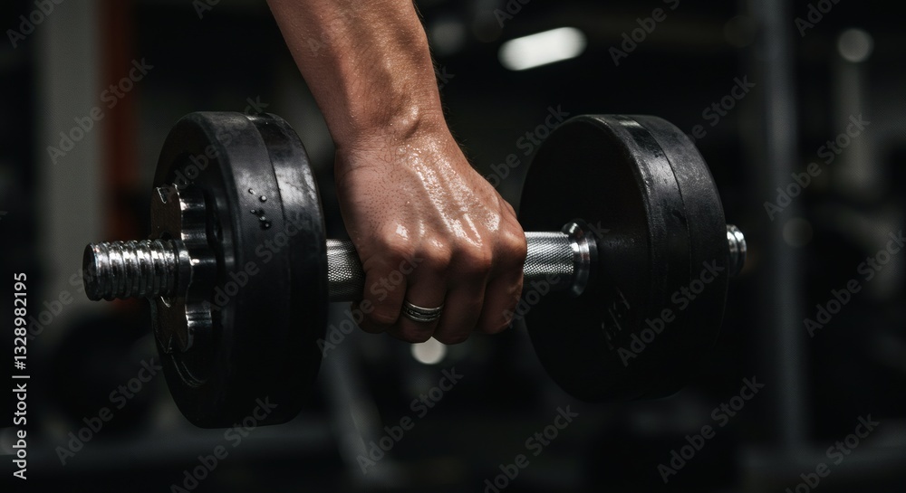 Fototapeta premium Strength Training with Dumbbells