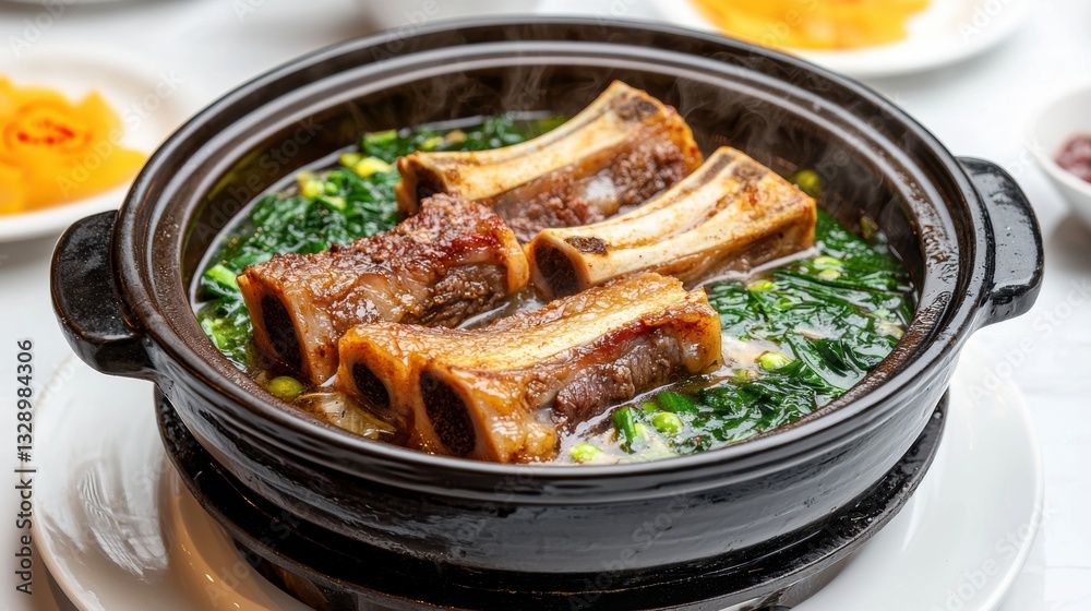 Fototapeta premium Beef Tendon concept. Braised beef tendon in a flavorful broth