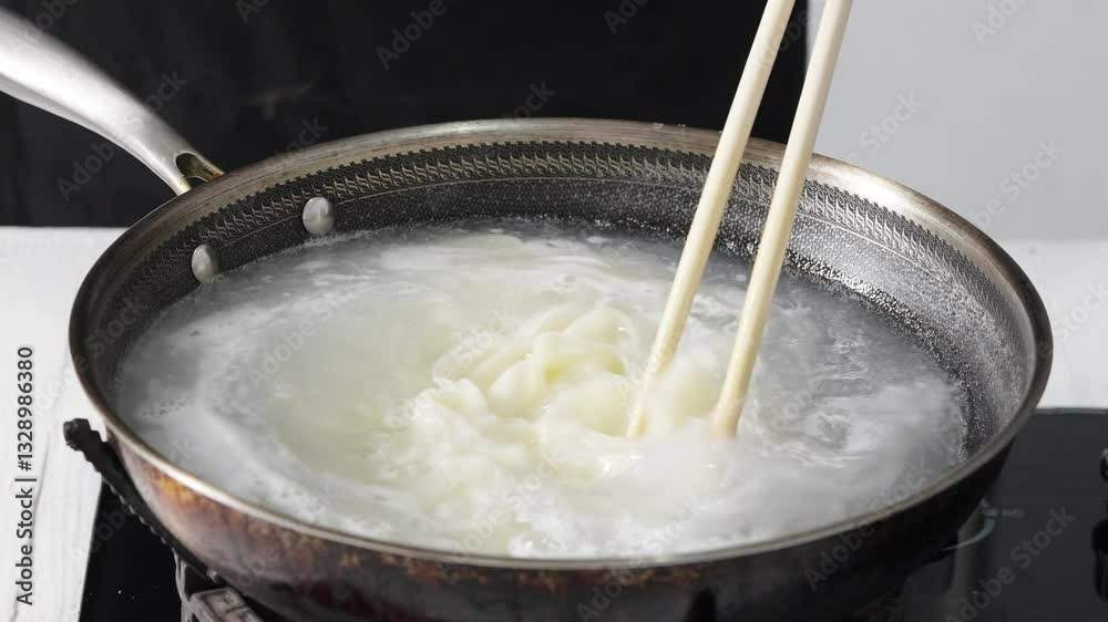 Traditional Chinese boiled noodles cooking process Traditional Chinese boiled noodles cooking process