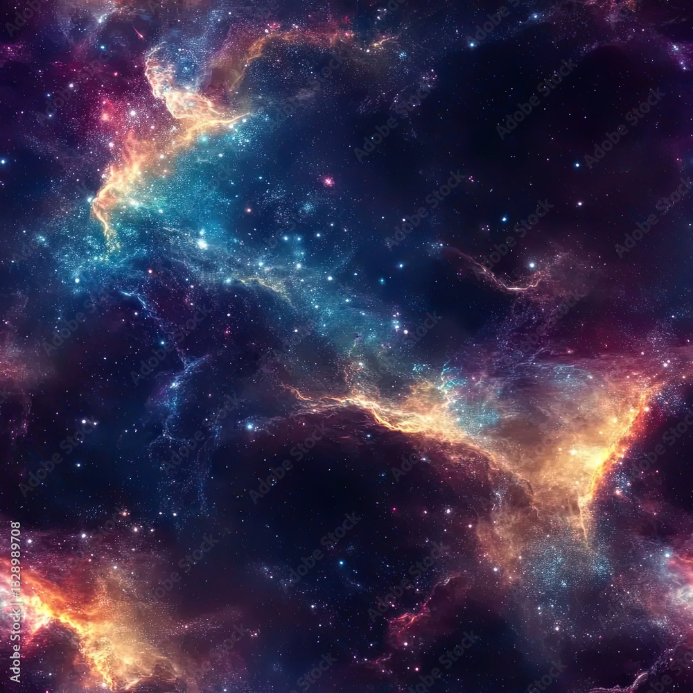 Stunning Space Nebula Reflective Surfaces and Multi Dimensional Seamless Pattern Design Stunning Space Nebula Reflective Surfaces and Multi Dimensional Seamless Pattern Design