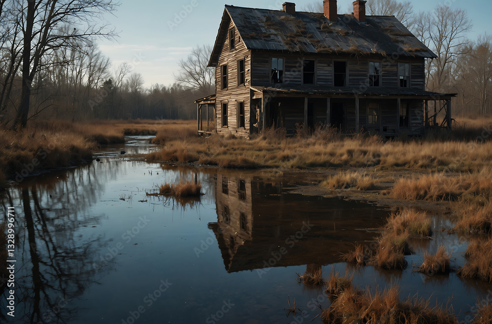 Obraz premium old house on the lake