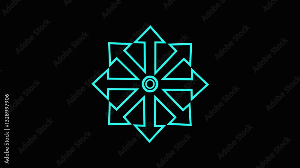 Animated maximize line icon on transparent background, arrow animation, 4k video