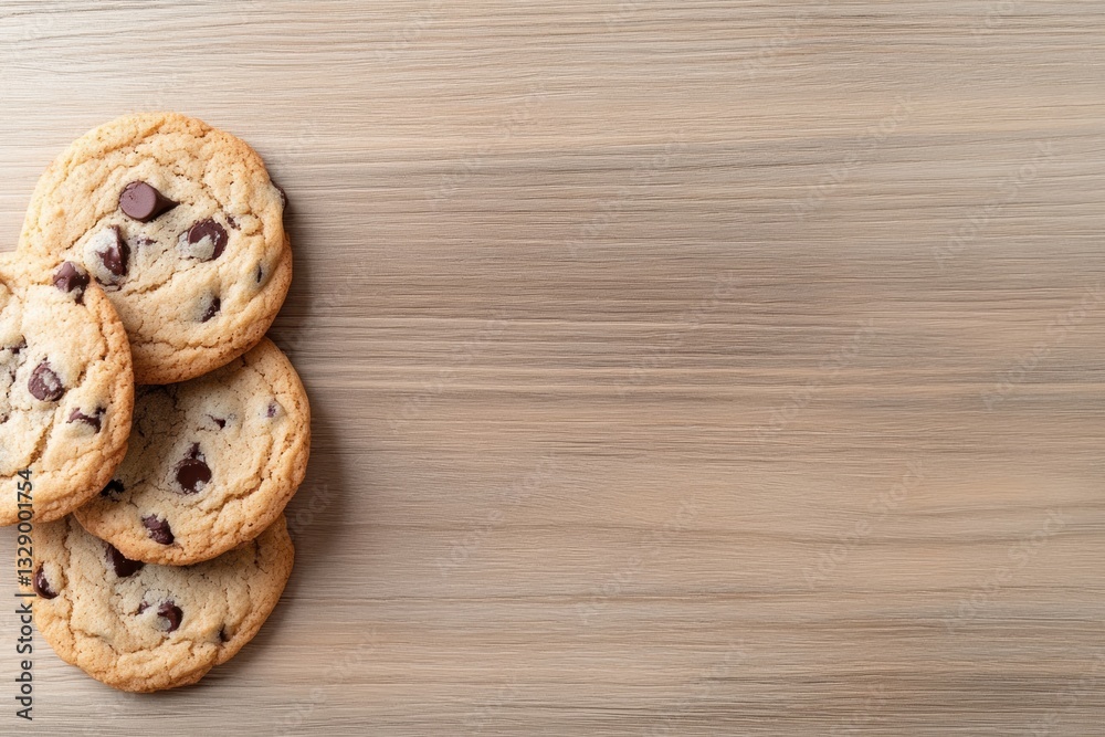 Rustic Comfort Baking Artisanal Chocolate Chip Cookies on Minimalist Wooden Surface - Nostalgic Home Baking Trend and Gourmet Comfort Food Experience Rustic Comfort Baking Artisanal Chocolate Chip Cookies on Minimalist Wooden Surface - Nostalgic Home Baking Trend and Gourmet Comfort Food Experience
